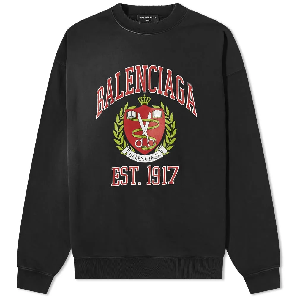 Balenciaga Black College Sweatshirt