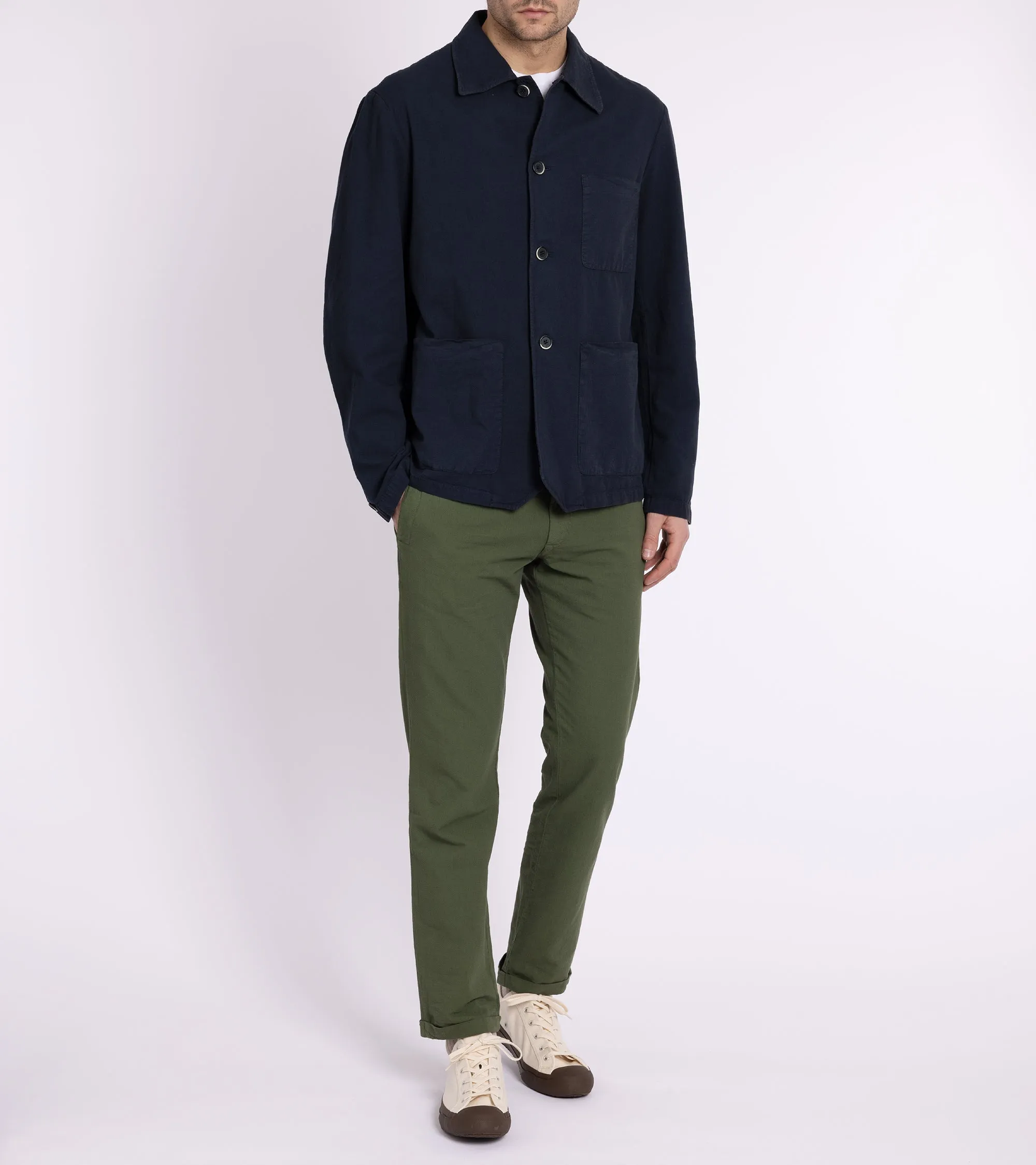 Barena Visal Arela Cotton Shirt Jacket: Navy