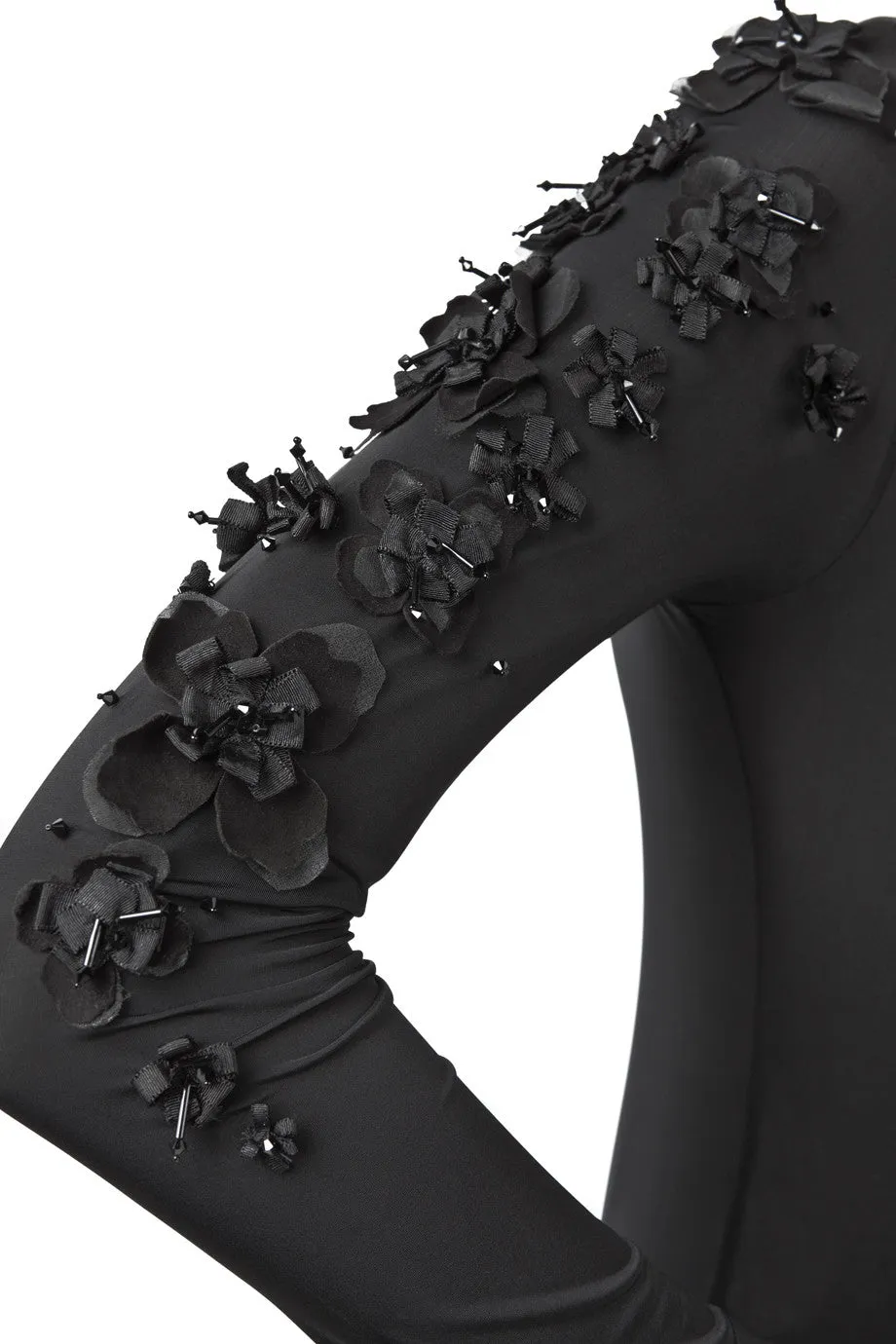 BEBAROQUE BLOSSOM Black Long Sleeve Floral Body Top