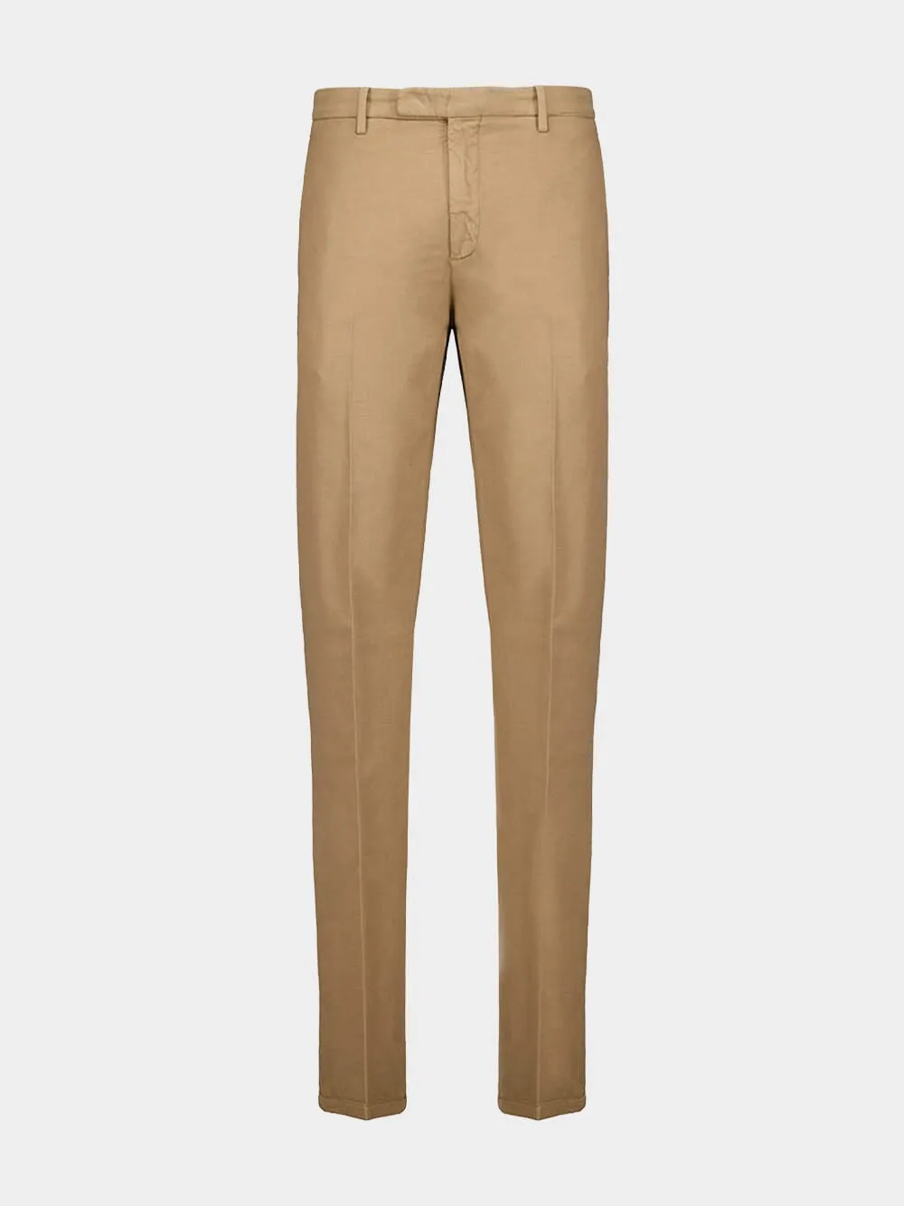 Beige Pressed-Crease Trousers
