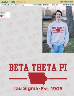 Beta Theta Pi Iowa State University Fall Crewneck Sweatshirts