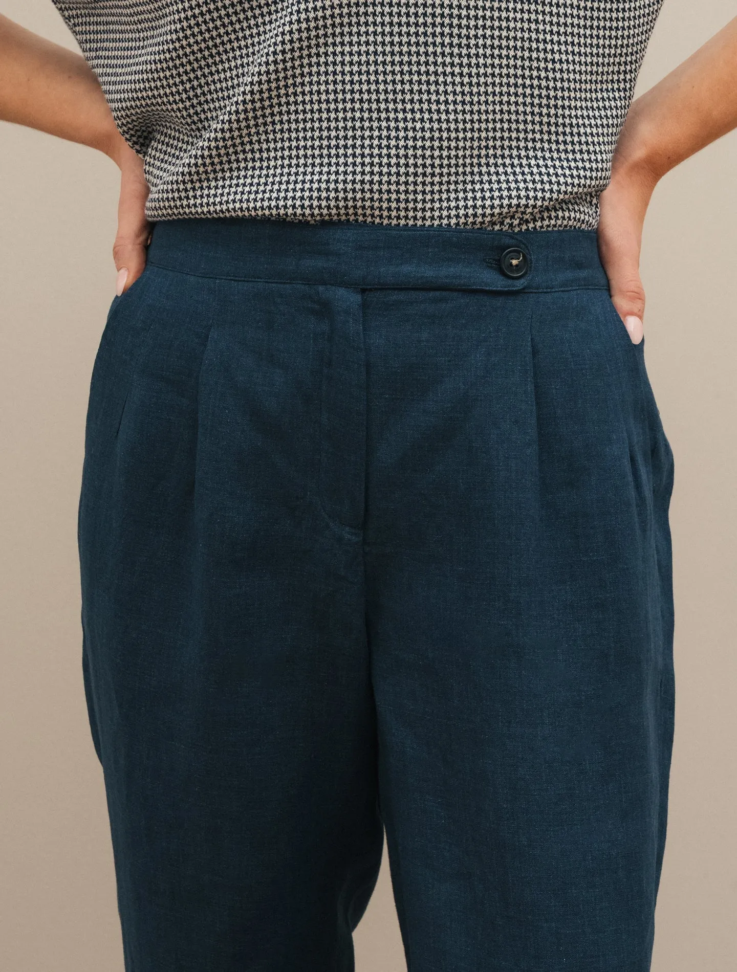 Boga Linen Trousers Navy
