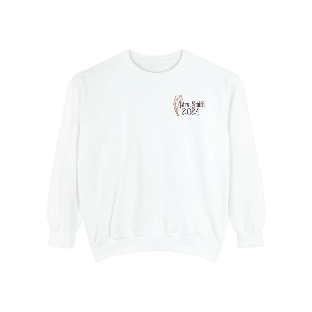 Bride Comfort Colors Sweatshirt, Flower Skull