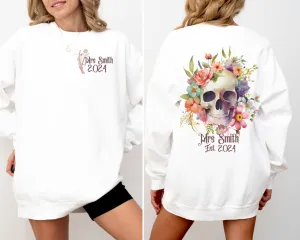 Bride Comfort Colors Sweatshirt, Flower Skull