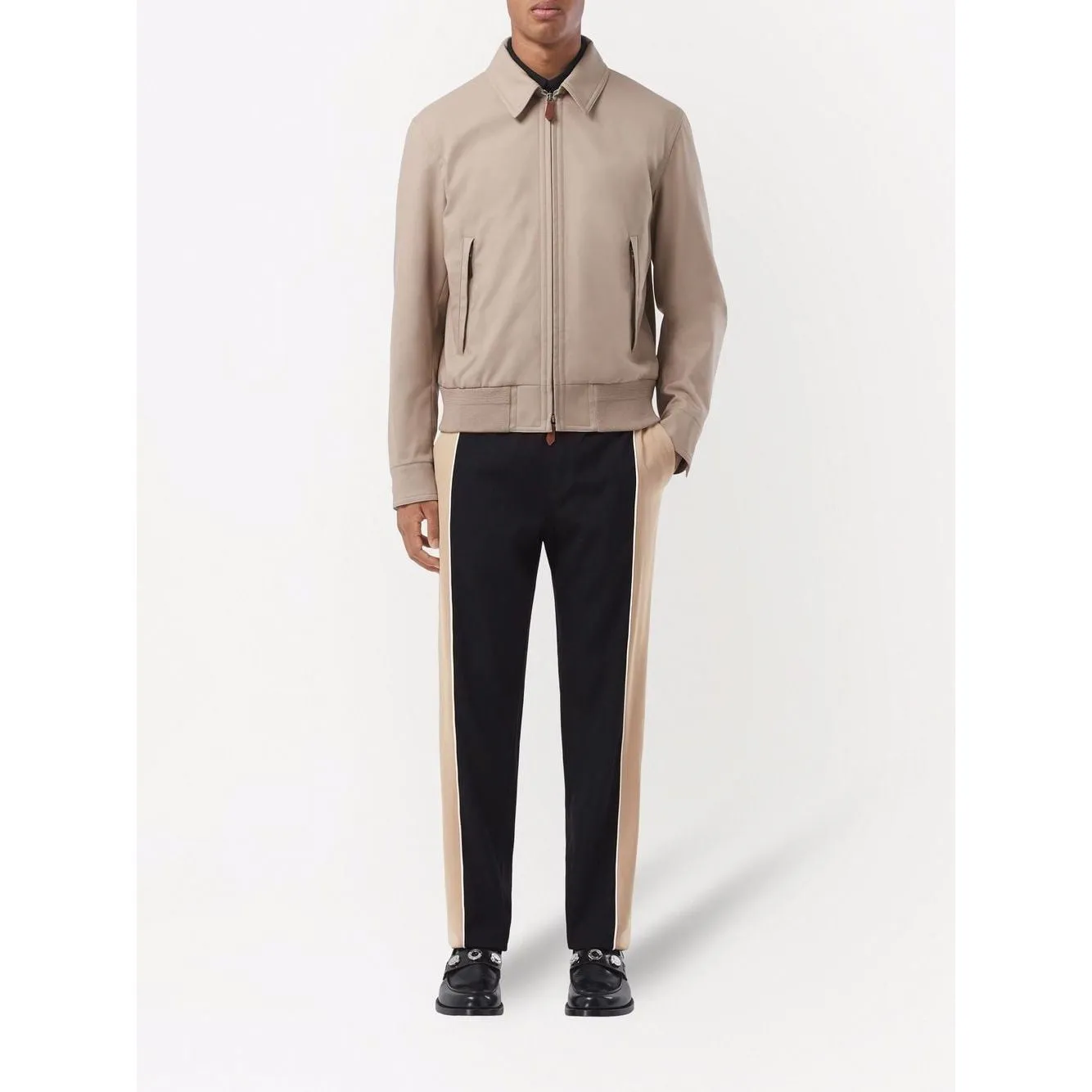 Burberry contrast-stripe grain de Poudre-wool track pants