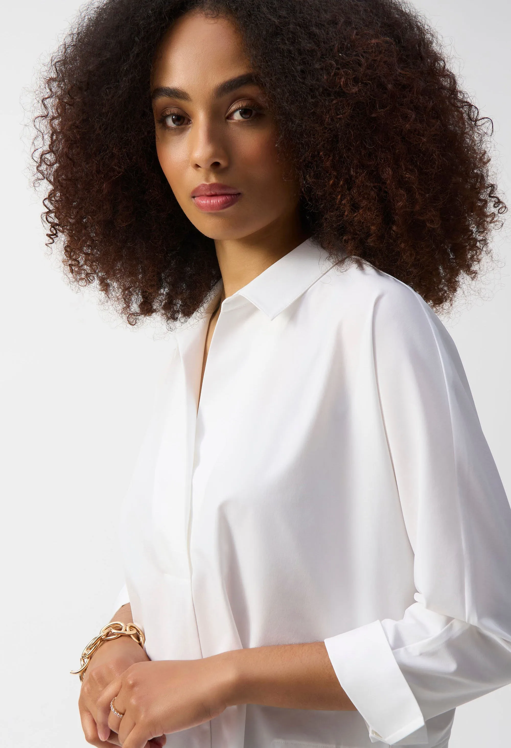 Casual Collarless Long-sleeve Shirt