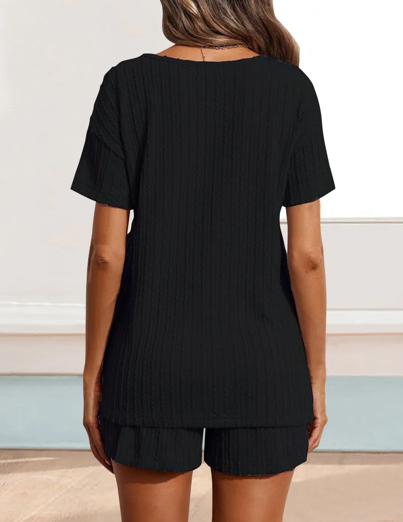 Casual Knit Jacquard Lounge Set