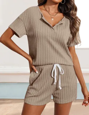 Casual Knit Jacquard Lounge Set