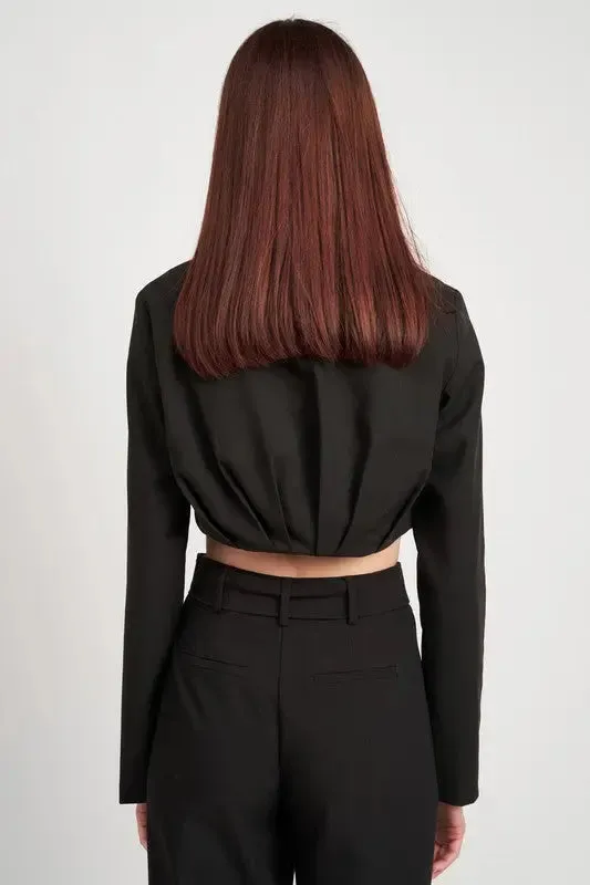 Cropped Jacket With Shirred Detail