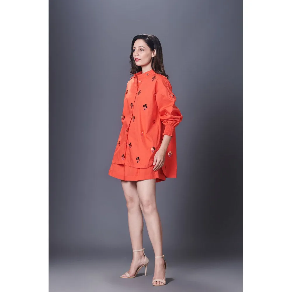 Deepika Arora Orange Embellished Shirt