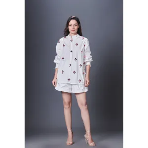 Deepika Arora White Embellished Shirt