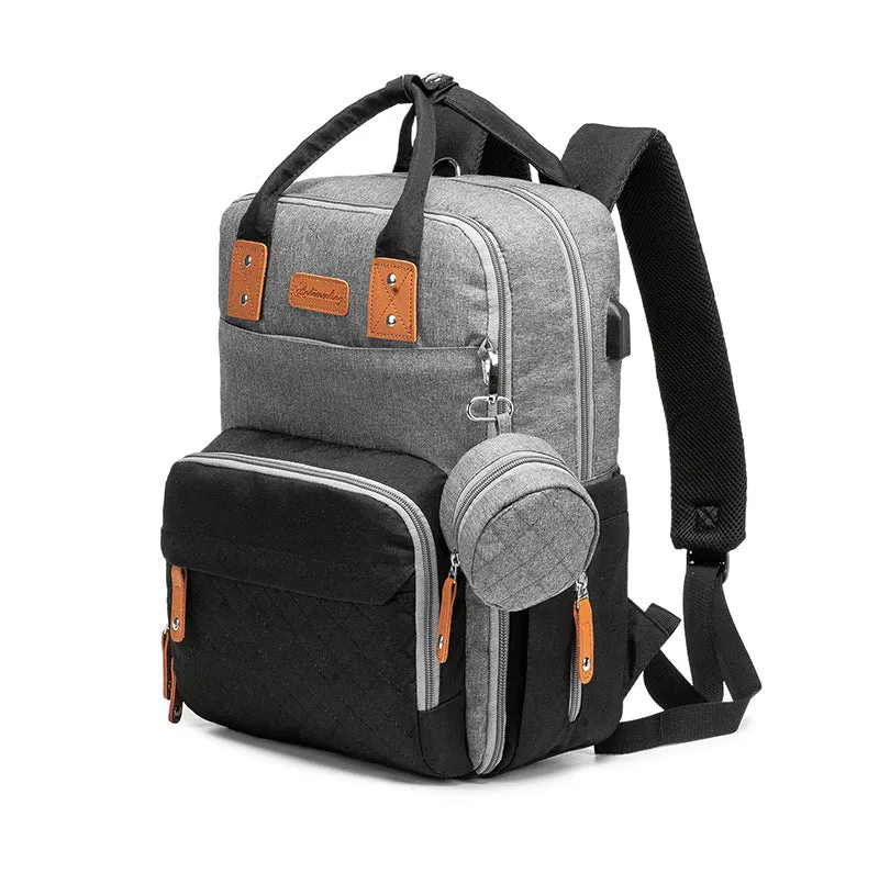 Diaper Bags Mommy Bag Embroidered Large Capacity 5-Piece Multi-Functional Backpack