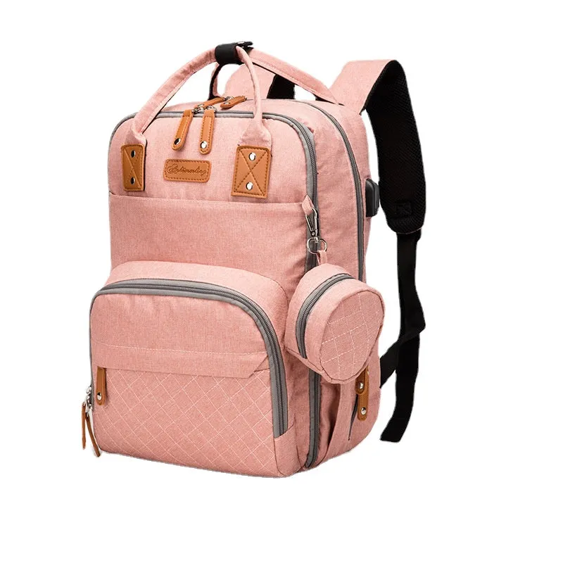 Diaper Bags Mommy Bag Embroidered Large Capacity 5-Piece Multi-Functional Backpack