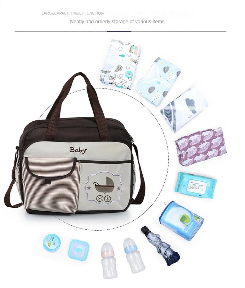 Diaper Bags Mommy Bag Large Capacity Multi-Functional Fashion One Shoulder Crossbody Waterproof