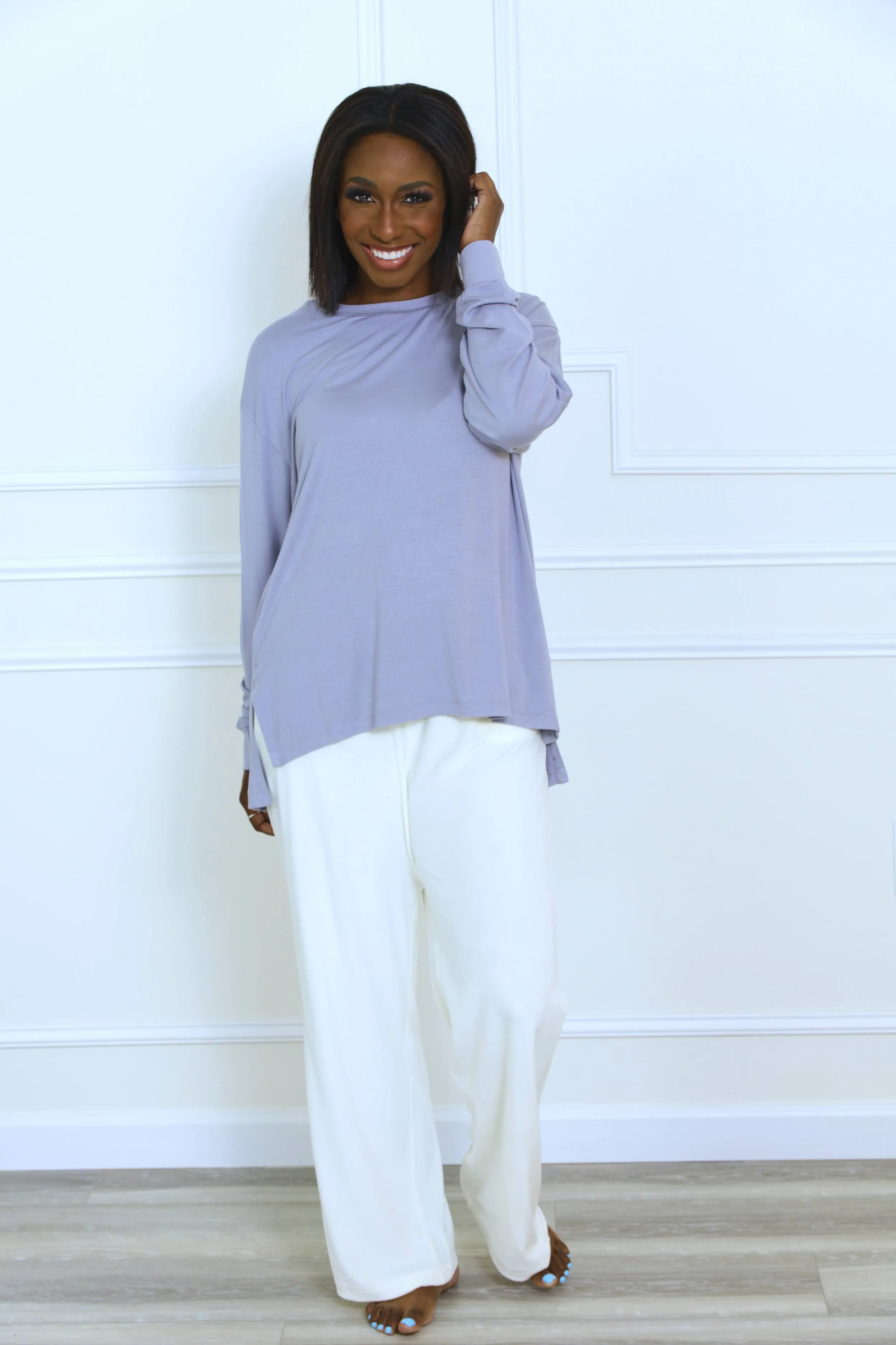 Do Not Disturb Velour Sweatpants - Whipped Cream