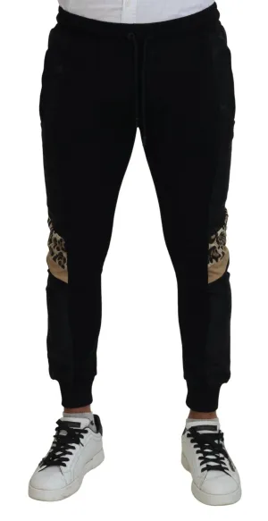 Dolce & Gabbana Black Polyester Skinny Jogger Men Pants