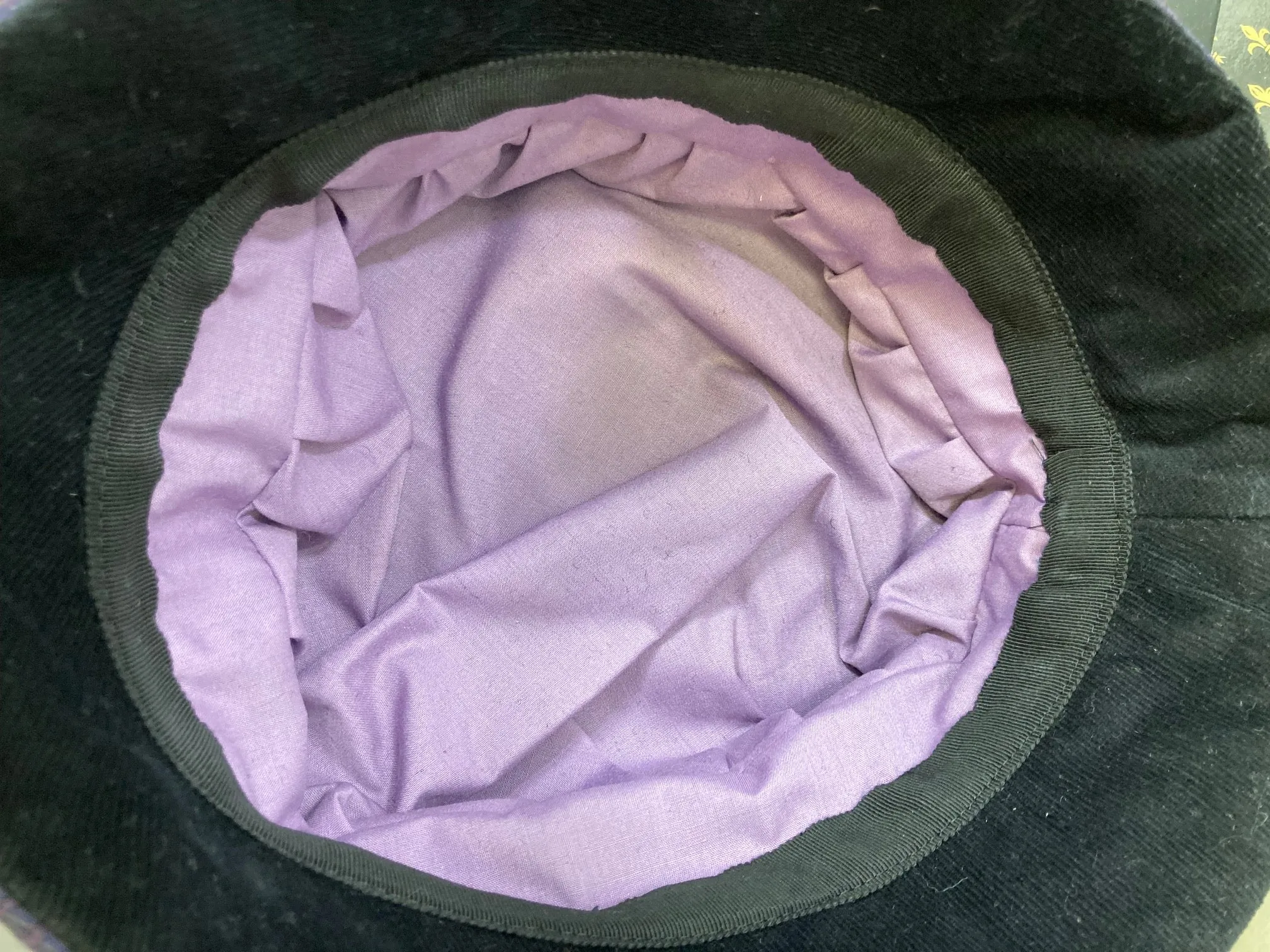 Downton Abbey Hat. Shabby chic Purple black Cloche Hat. Stylish fabric Winter bucket hat. Womens Travel Hat. Great Gatsby Hat.