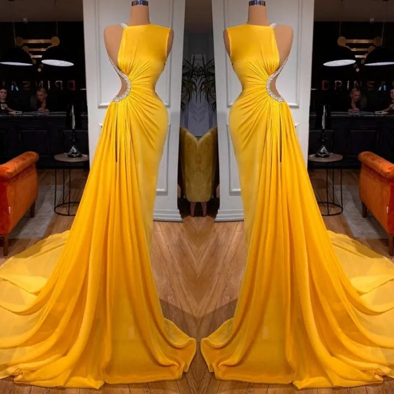 Elegant Sleeveless Long Mermaid Prom Dress With Slit
