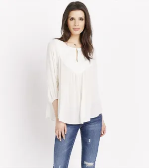Embroidered Peasant Blouse MARSHMALLOW