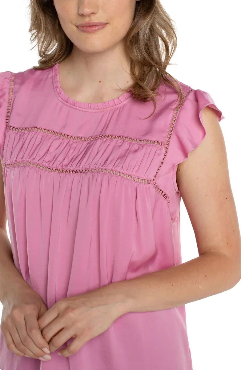Flutter Sleeve Woven Top (Liverpool)