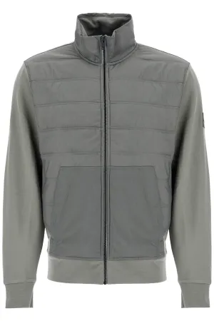 gray quilted high collar zip sweatshirt 50524243 OPEN GREY