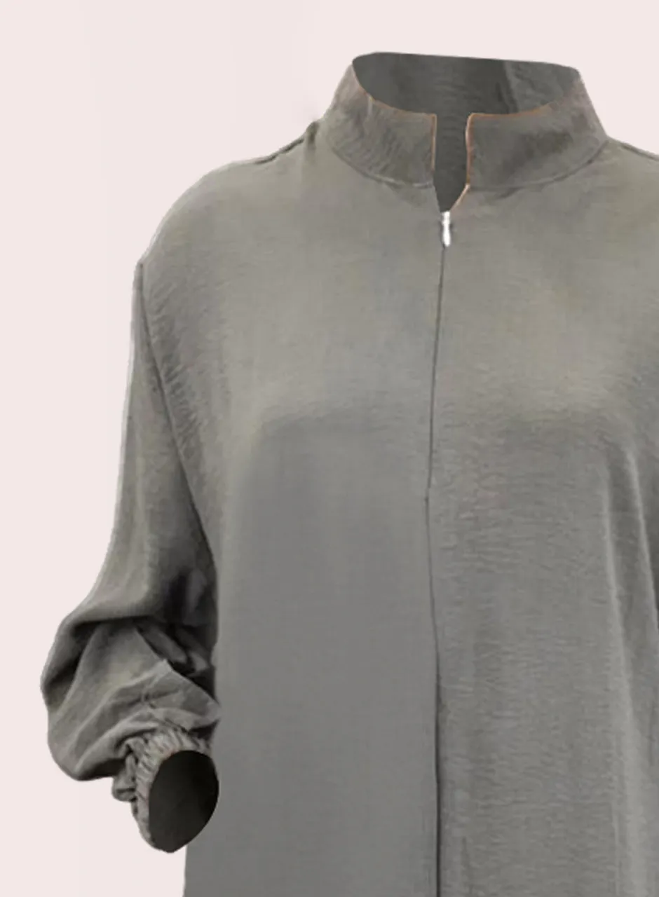 Grey Two Piece Crepe (Shirt and Trouser) Co-ord