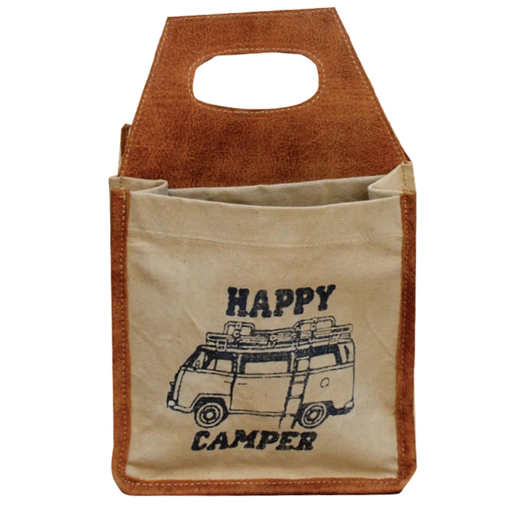 Happy Camper Canvas Beer Carrier