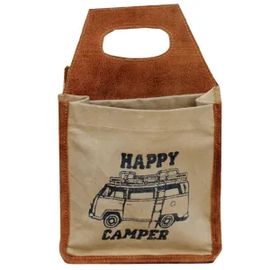 Happy Camper Canvas Beer Carrier