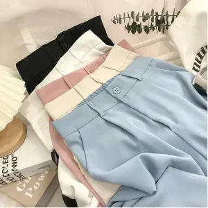 High-Waist Pleated Trousers