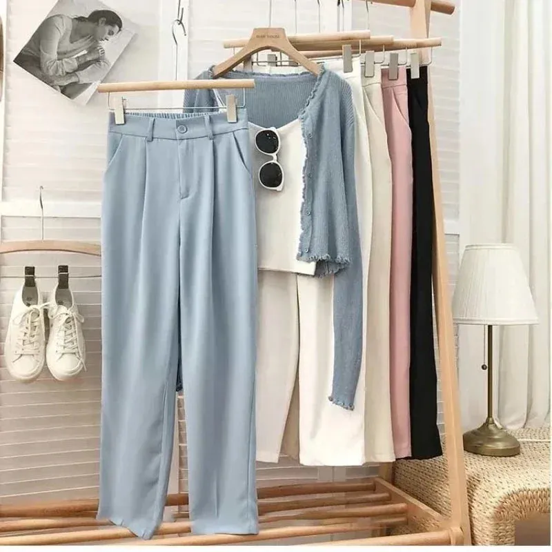 High-Waist Pleated Trousers