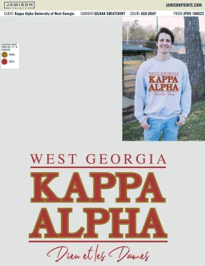 Kappa Alpha University of West Georgia Fall Sweatshirts
