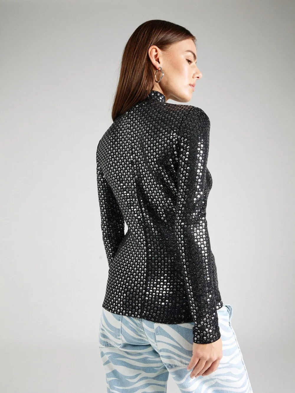 Karl Lagerfeld Sequin Evening Shirt, black