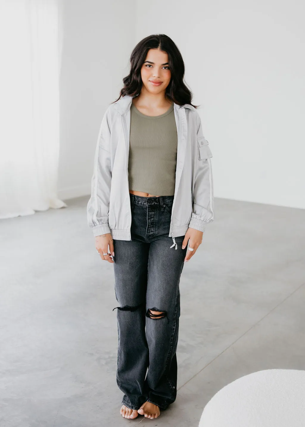Kyrie Satin Bomber Jacket