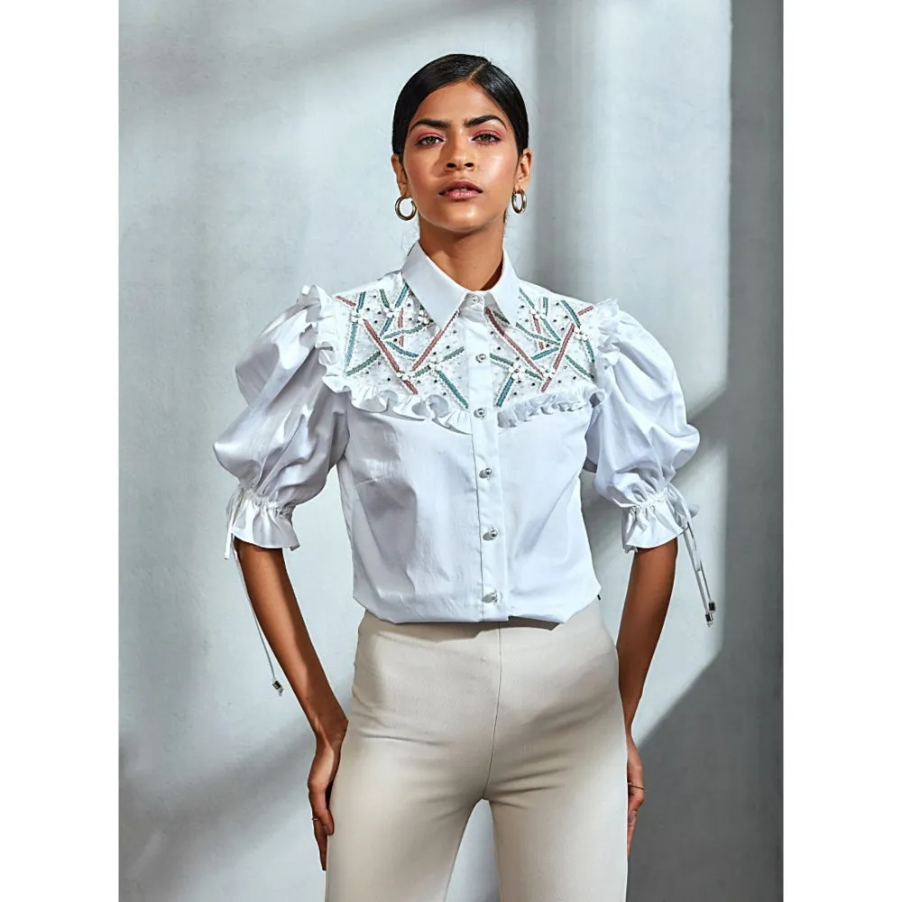 Label Deepika Nagpal Alice Shirt With Ruffle Detail
