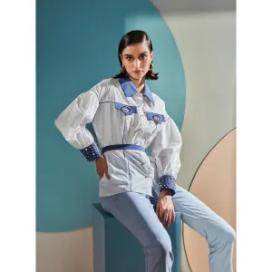 Label Deepika Nagpal Evil Eye Shirt With Denim Belt (Set of 2)