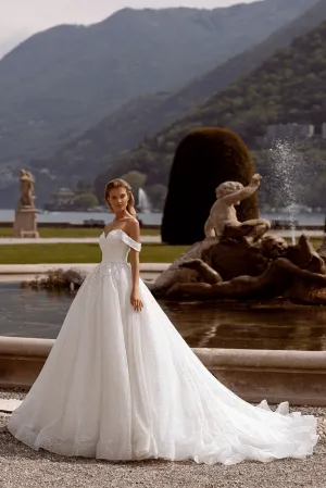 Lace Bodice Wedding Gown - Off Shoulder Wedding Dress - Fairytale Dress for Adult and Fairytale Style Dress Plus Size