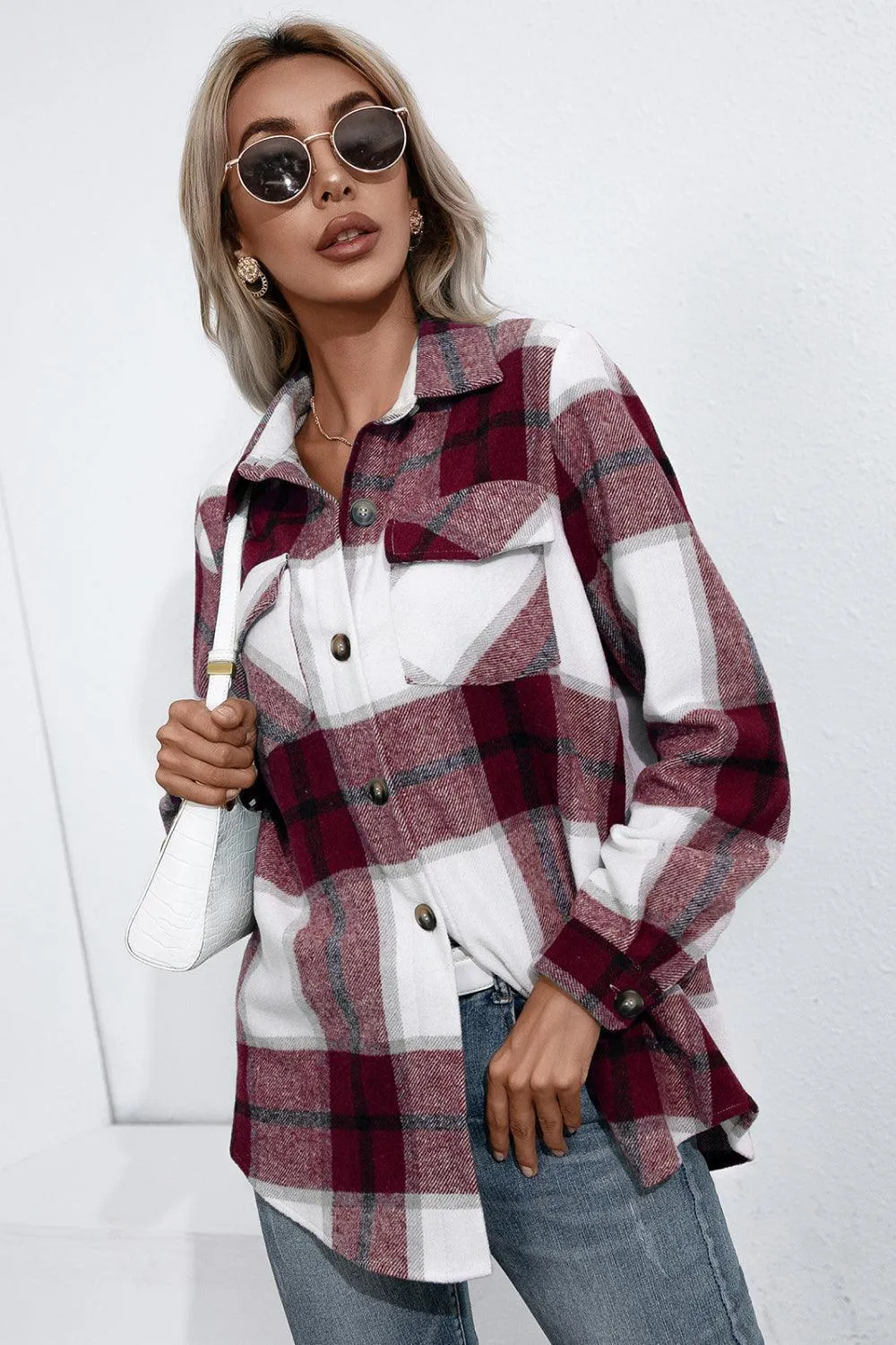 Lasting Trend Buttoned Plaid Flannel Shirt