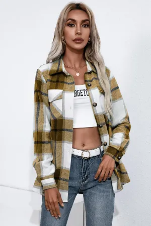 Lasting Trend Buttoned Plaid Flannel Shirt