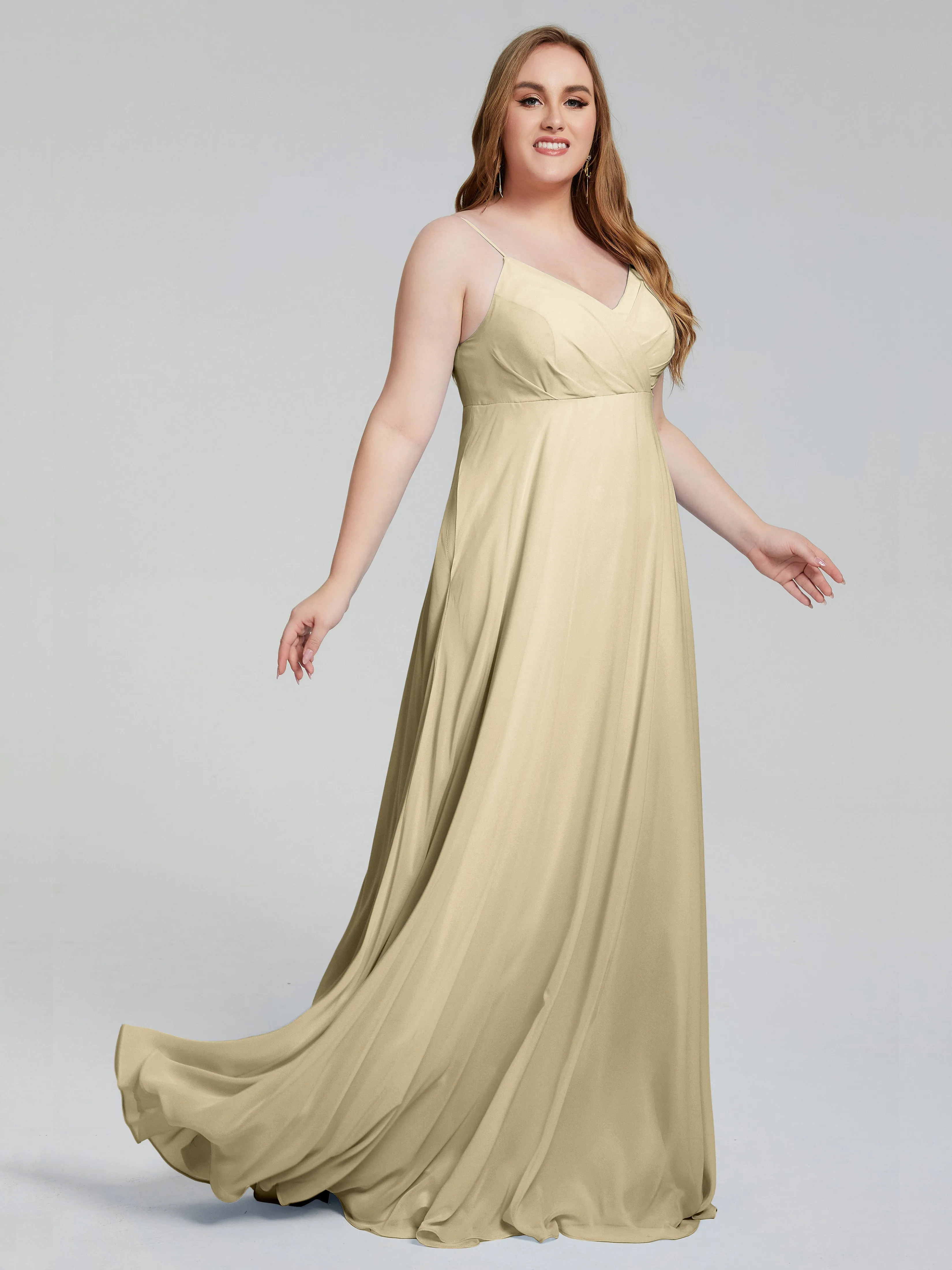 Mariah Elegant Sweep Train Plus Size Bridesmaid Dresses