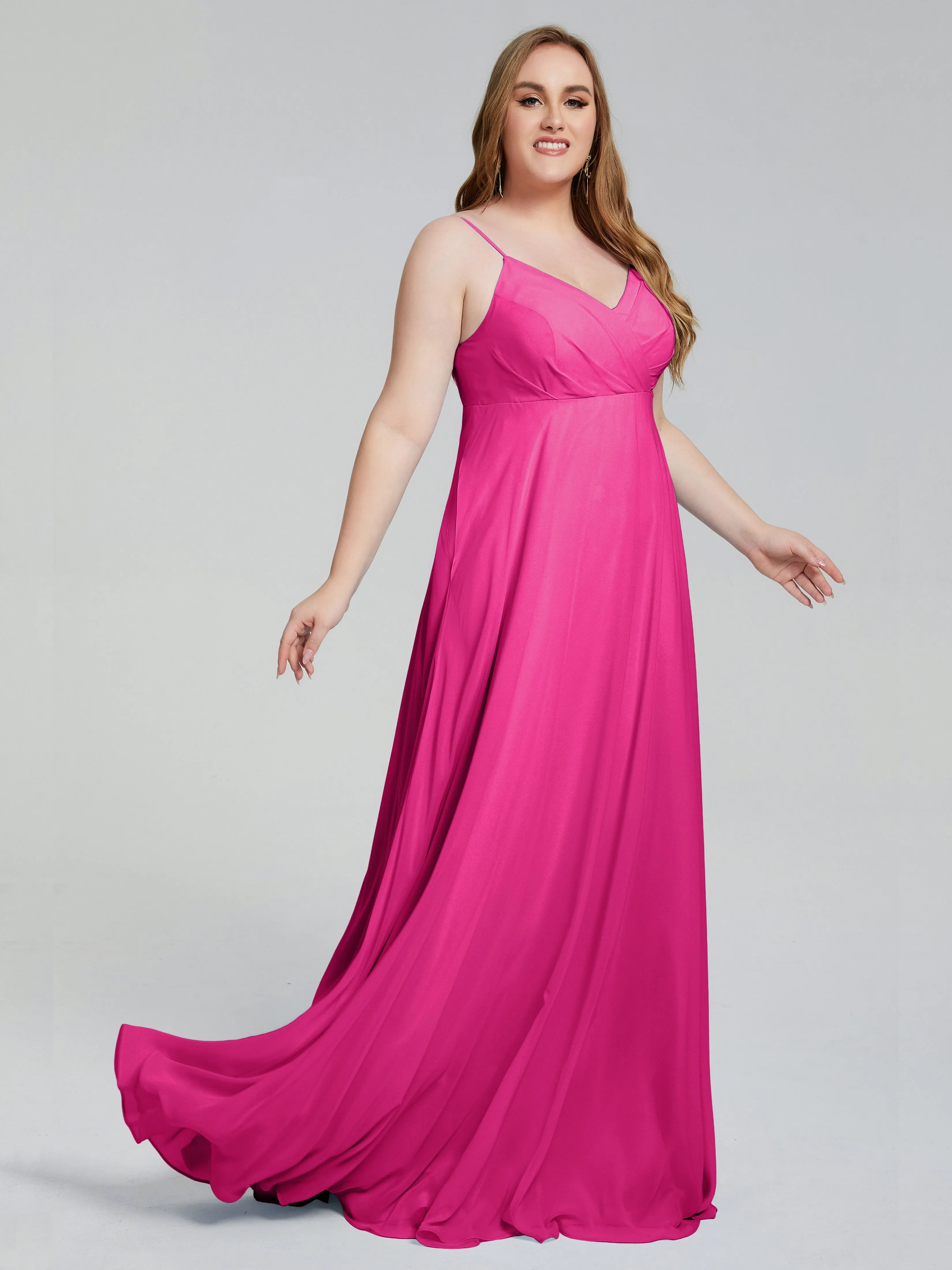 Mariah Elegant Sweep Train Plus Size Bridesmaid Dresses