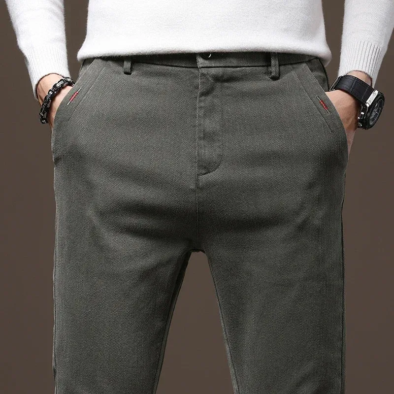 Matior™ | Classic Cotton Stretch Slim Fit Trousers