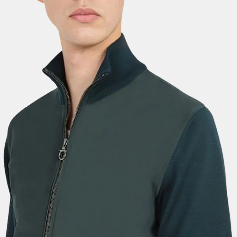 Mens Teal Green Bomber Suede Leather Jacket 
