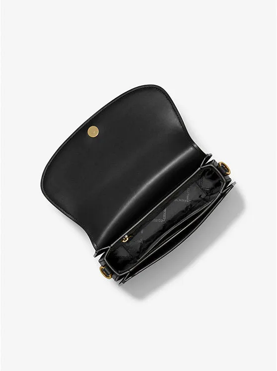 Michael Michael Kors Mila Medium Leather Messenger Bag, black