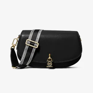 Michael Michael Kors Mila Medium Leather Messenger Bag, black