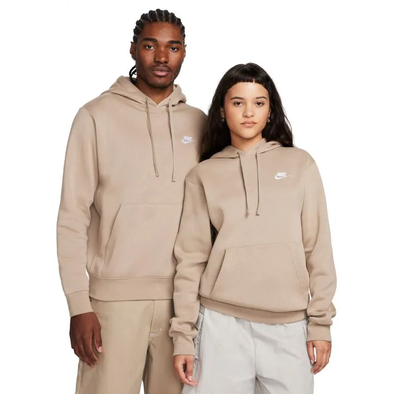 Nike Men's Beige Fleece Hoodie - Classic Comfort and Adjustable Fit