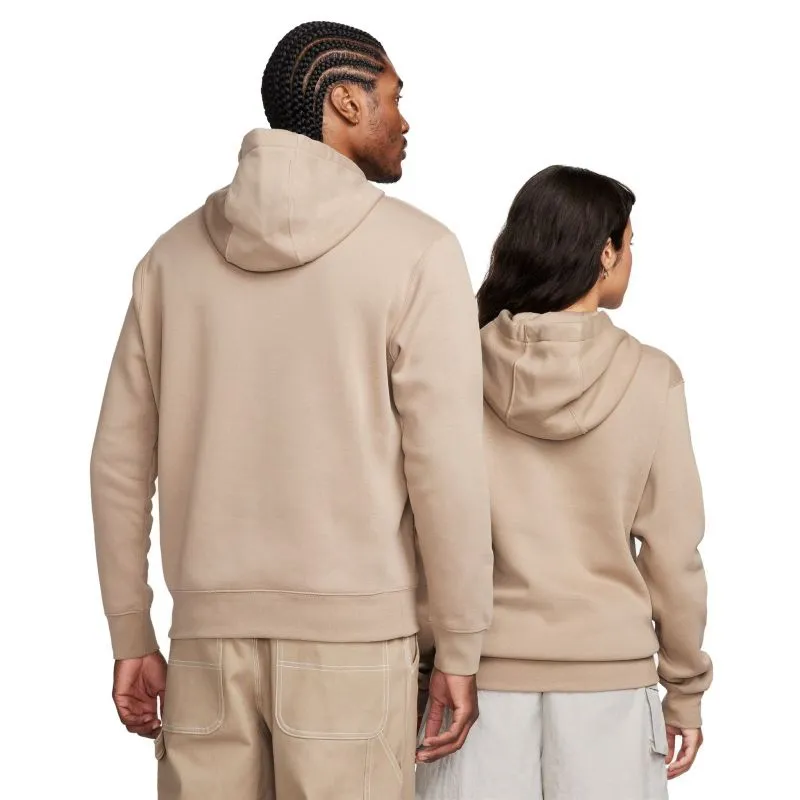 Nike Men's Beige Fleece Hoodie - Classic Comfort and Adjustable Fit