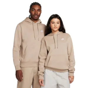 Nike Men's Beige Fleece Hoodie - Classic Comfort and Adjustable Fit