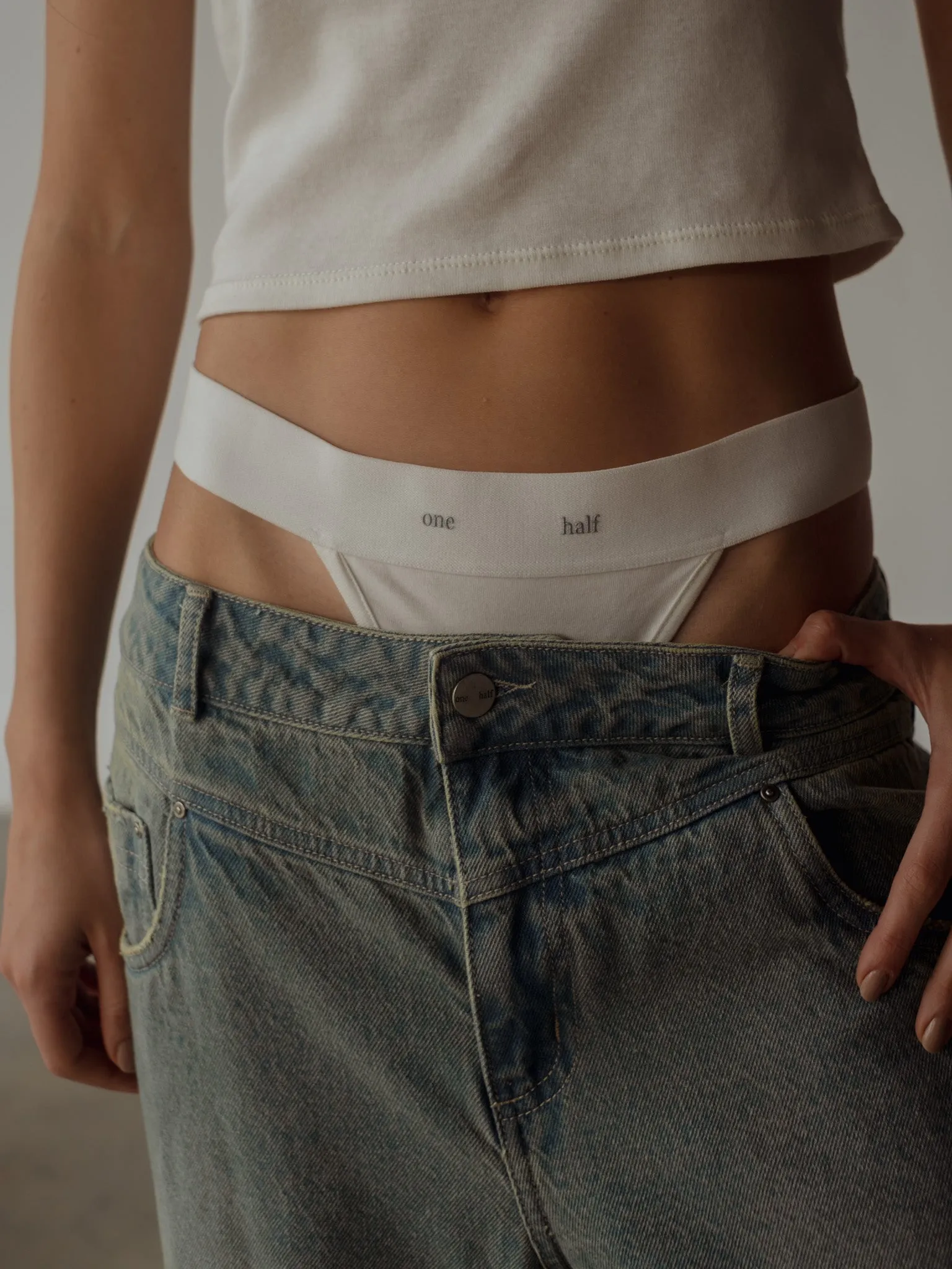 OH COTTON THONG  - SOFT WHITE