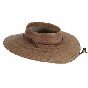 Open Crown Burnt Palm Leaf Sun Visor Hat - Tula Hats