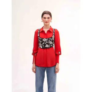 Our Love Bloom Silk Shirt With Jacket (Set of 2)